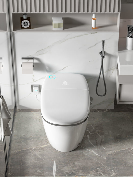845 YachtLux smart toilet – front view with closed lid